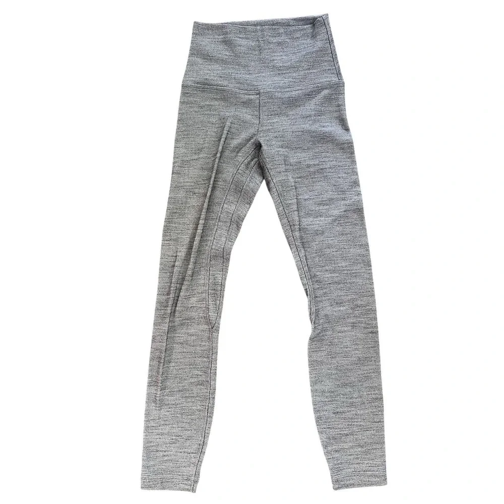 Lululemon Womens Align Nulu Leggings Pants Run LW5CFGS‎ Gray Jacquard Size 2 XS